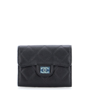 Chanel Classic Flap Card Case Quilted Caviar