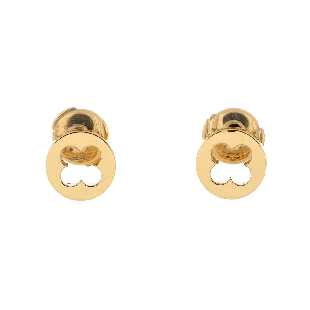 LOUIS VUITTON 18K Yellow Gold Monogram Resille Ear Studs Earrings 570782
