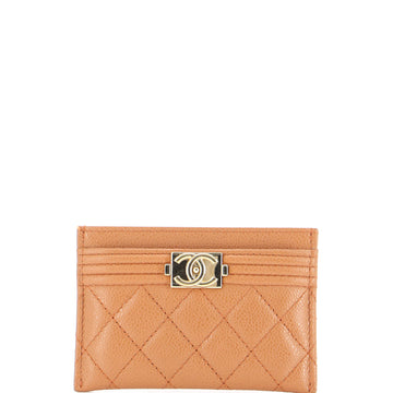 Chanel Boy Card Holder Quilted Caviar