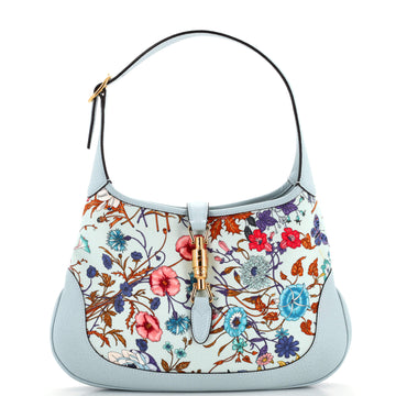 Gucci Jackie Hobo Flora Canvas with Leather Medium