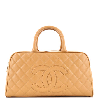 Chanel Timeless CC Bowler Bag Quilted Caviar Large Neutral 2382772