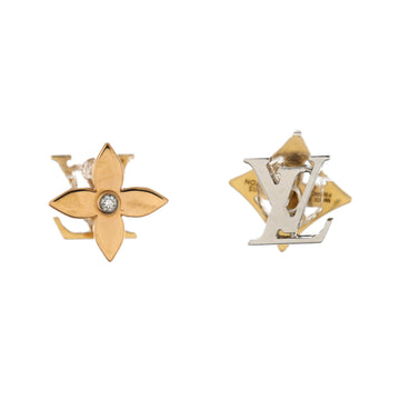 Louis Vuitton Idylle Blossom Reversible Stud Earrings 18K Tricolor Gold with Diamonds