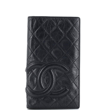 Chanel Cambon Bifold Wallet Quilted Calfskin Long