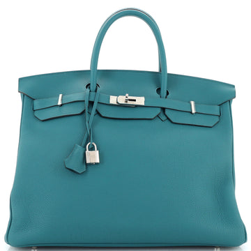 Hermes Birkin Handbag Blue Togo with Palladium Hardware 40