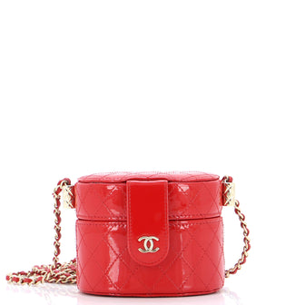 Chanel CC Allure Vanity Case with Chain Quilted Patent Mini