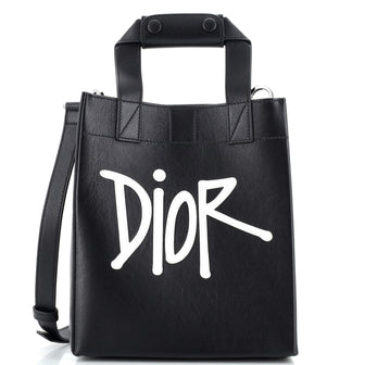 Christian Dior Dior x Shawn Stussy D-Dior Tote Leather with Applique Small