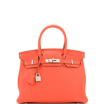 Hermes Birkin Handbag Pink Clemence with Palladium Hardware 30