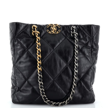 Chanel 19 Shopping Bag Quilted Leather Medium