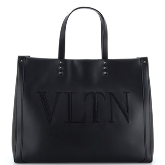 Valentino Garavani VLTN Rockstud Shopping Tote Embroidered Leather Large