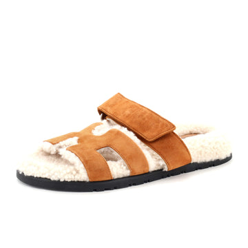 Hermes Women's Chypre Sandals Suede with Shearling