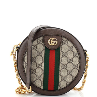 Gucci Ophidia Round Shoulder Bag GG Coated Canvas Mini