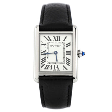 Cartier Must de Cartier Tank Quartz Watch Stainless Steel and Leather 25