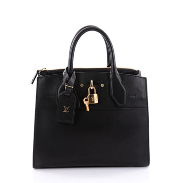 Louis Vuitton City Steamer Handbag Leather PM Black 2383901