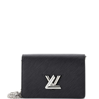 Preloved Louis Vuitton Black Epi Leather Twist Wallet on Chain