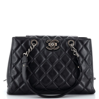 Chanel City Rock Shopping Tote Quilted Goatskin Large