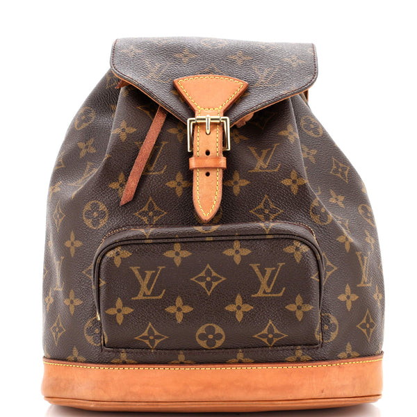 Louis Vuitton LV Montsouris MM Monogram Logo Vintage Backpack Flap  Drawstring Bag