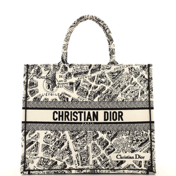 Christian Dior Book Tote Embroidered Canvas Large