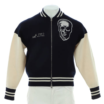 Alexander McQueen Men's Skull Varsity Jacket Embroidered Wool Blend