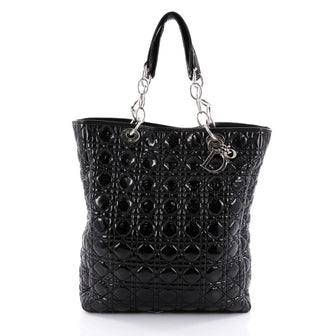 Christian Dior North South Soft Chain Tote Cannage Quilt Black 2385001