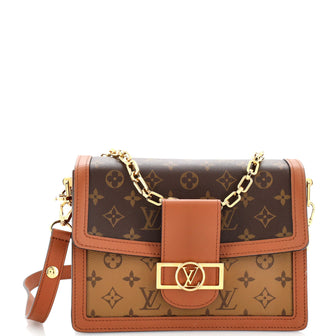 Louis+Vuitton+Daphne+Shoulder+Bag+MM+Brown+Leather+Monogram+