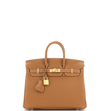Hermes Birkin Handbag Brown Togo with Gold Hardware 25