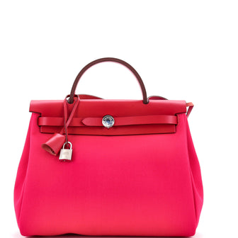 Hermes Herbag Zip Leather and Toile 31