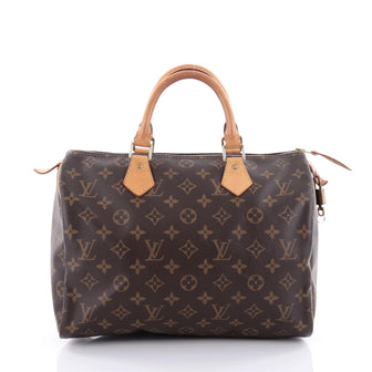 Louis Vuitton Speedy Handbag Monogram Canvas 30 Brown 2385301