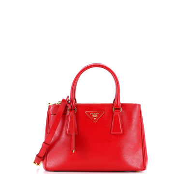 Prada Double Zip Lux Tote Vernice Saffiano Leather Mini