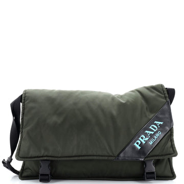 Prada Logo Stripe Messenger Bag Tessuto Large