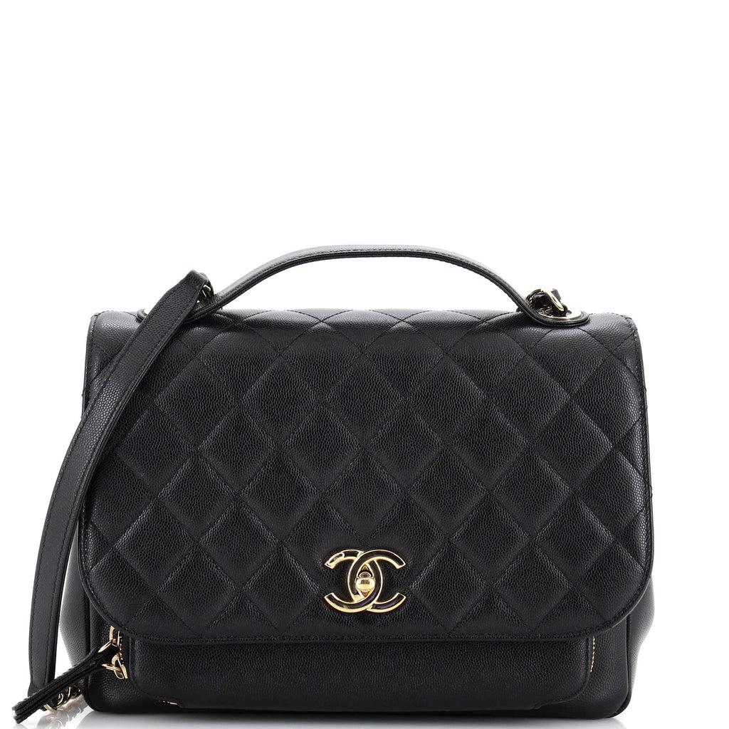 Chanel Business Affinity Flap Bag Quilted Caviar Large Black 2385603