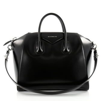 Givenchy Antigona Bag Glazed Leather Medium Black 2385805