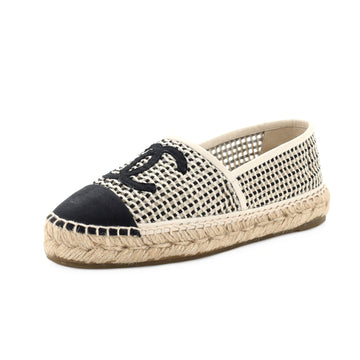 Chanel Women's CC Cap Toe Espadrilles Woven Mesh