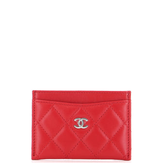 Chanel Classic Card Holder Quilted Lambskin Red 2385982