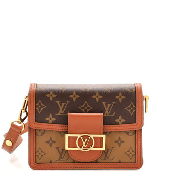 Dauphine mini leather handbag Louis Vuitton Brown in Leather