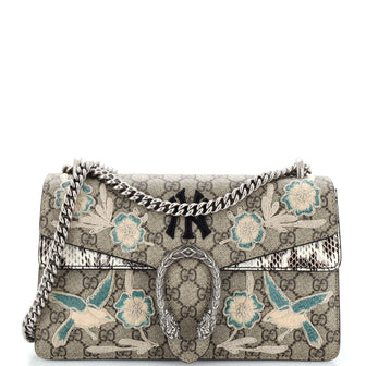 Gucci MLB Dionysus Bag Embroidered GG Coated Canvas with Python Small