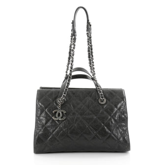 Chanel CC Crave Tote Quilted Glazed Caviar Green