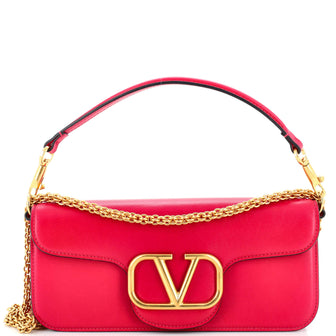 Valentino Garavani VLogo Loco Flap Shoulder Bag Leather Medium