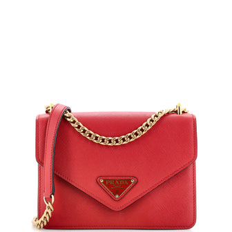 Prada Envelope Flap Chain Shoulder bag Saffiano Leather Small