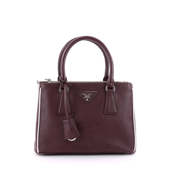 Prada Double Zip Lux Tote Saffiano Leather Mini Red 2388201