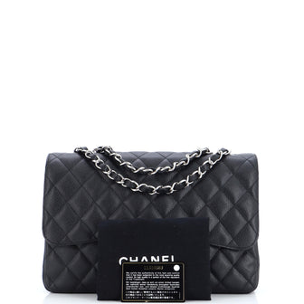 Chanel Classic Single Flap Bag Quilted Caviar Jumbo