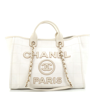 Chanel Deauville NM Tote Stitched Canvas Large
