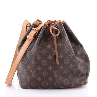 Louis Vuitton Petit Noe Handbag Monogram Canvas Brown