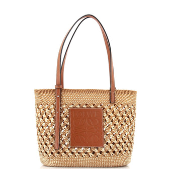 Loewe Square Basket Tote Woven Raffia Small