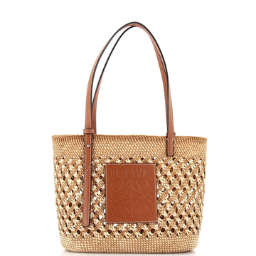 Loewe Square Basket Tote Woven Raffia Small