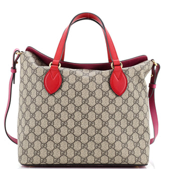 Gucci Signature Fold Over Tote GG Coated Canvas Medium