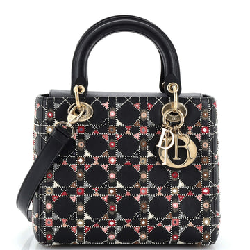Christian Dior Lady Dior Bag Embroidered Calfskin Medium
