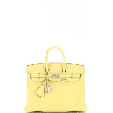 Hermes Birkin Handbag Yellow Togo with Palladium Hardware 25
