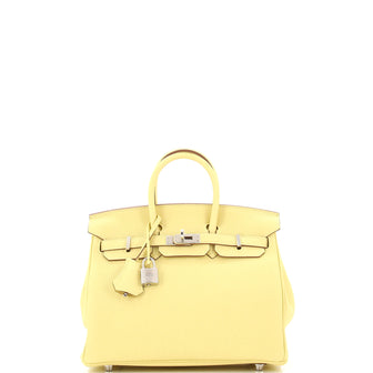 Hermes Birkin Handbag Yellow Togo with Palladium Hardware 25