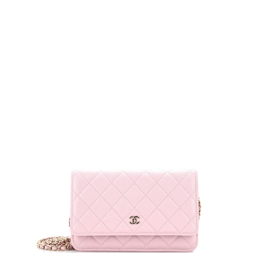 Chanel Wallet on Chain Quilted Caviar Pink