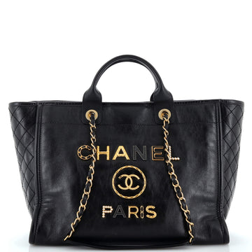 Chanel Deauville Tote Embellished Shiny Calfskin Medium
